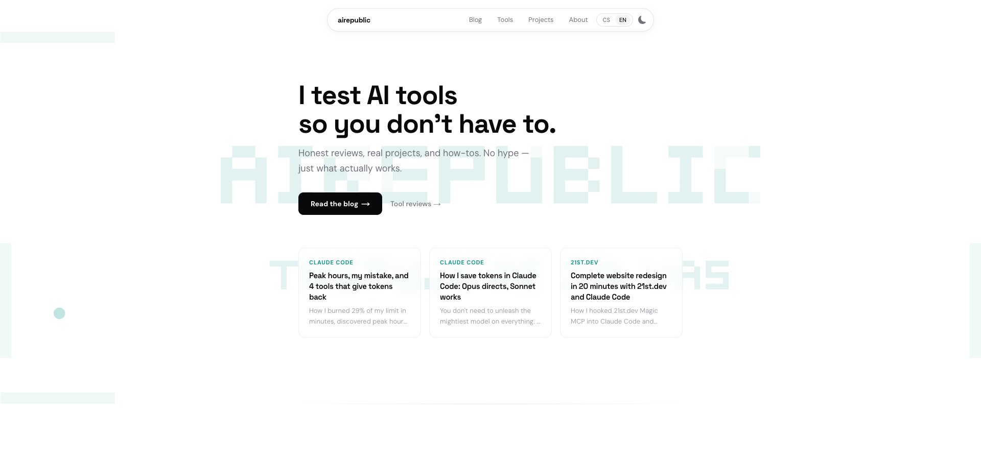 New hero in light mode