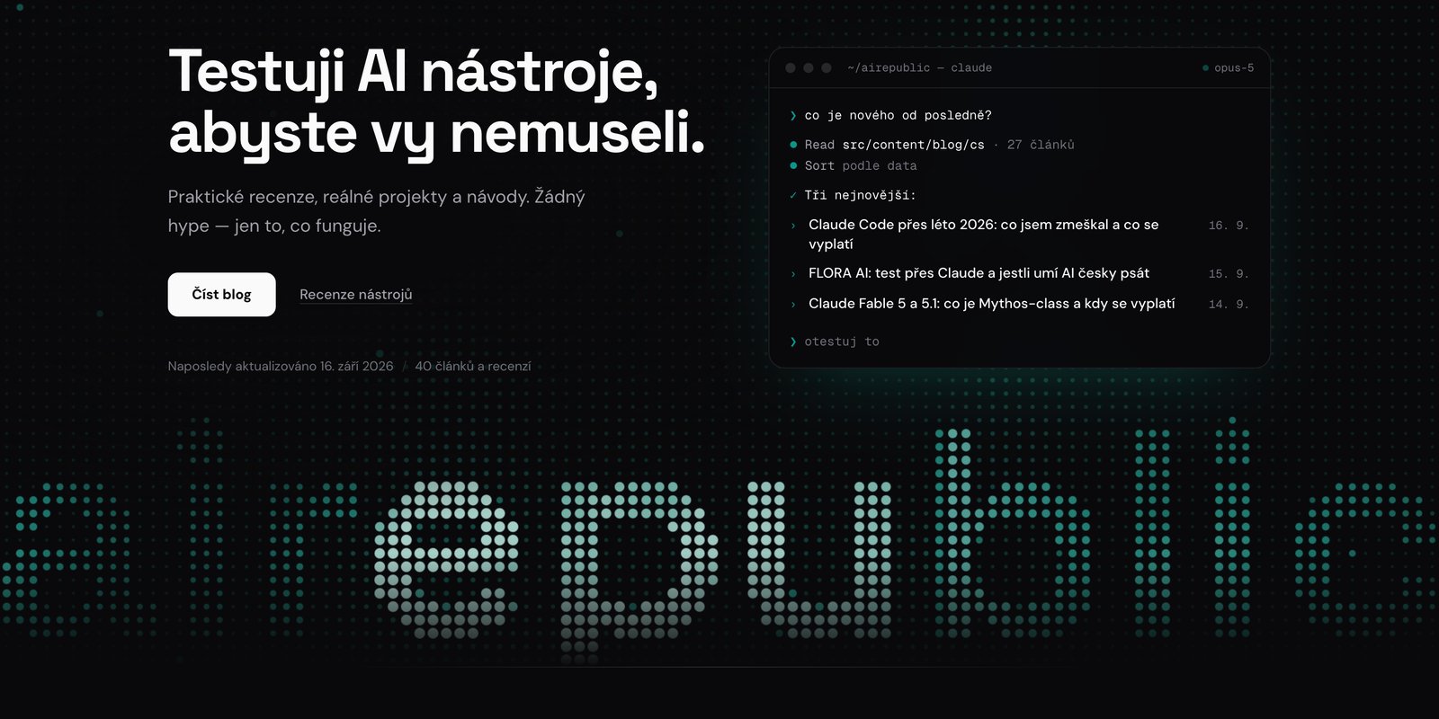 Nový hero v dark módu